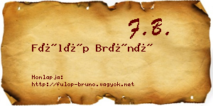 Fülöp Brúnó névjegykártya